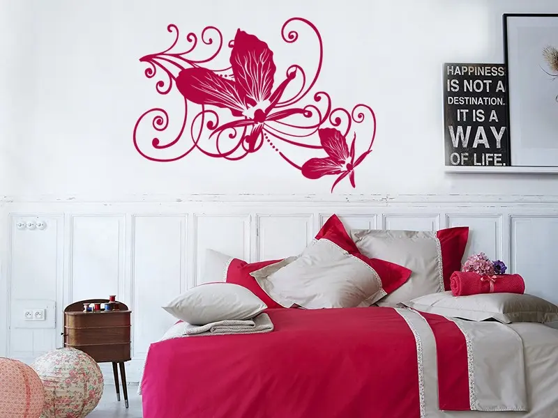 Sticker mural Stickers muraux fleurs Orchidée résultat en situation Sticker Orchidée