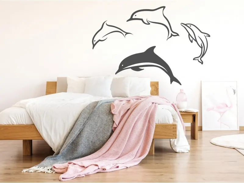 Sticker mural Dauphins résultat en situation