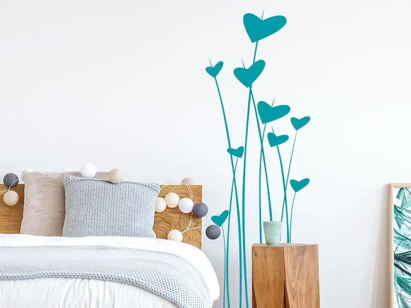 Sticker Fleurs Coeurs