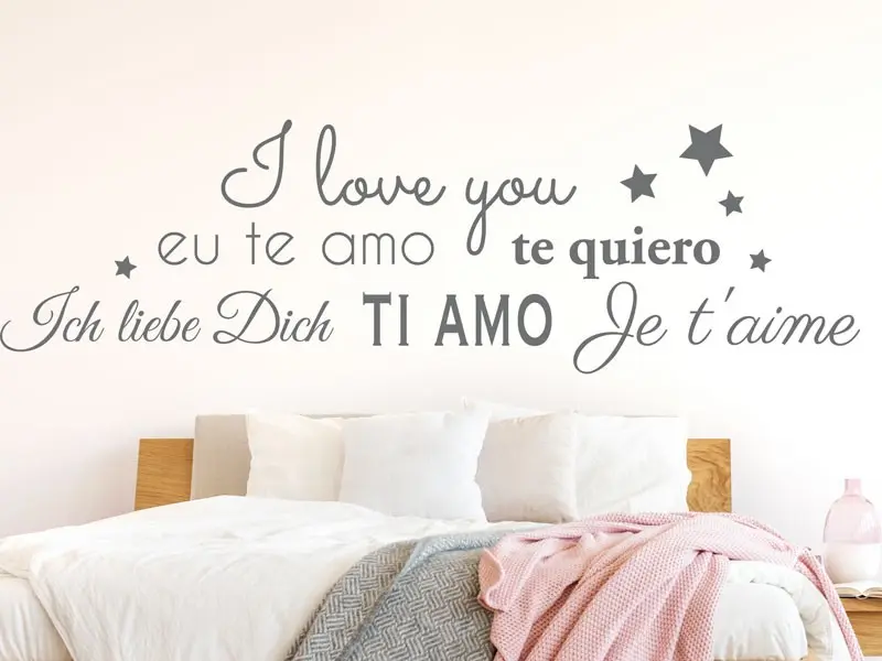 Sticker mural Textes d'Amour Pele Mele I Love You résultat en situation gros plan Sticker Pele Mele I Love You