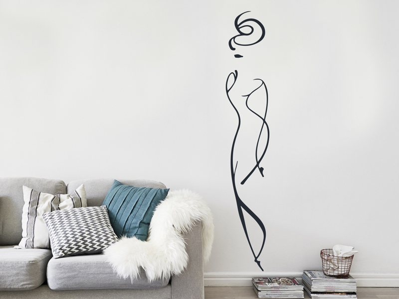 Sticker mural Silhouette Femme Design résultat en situation
