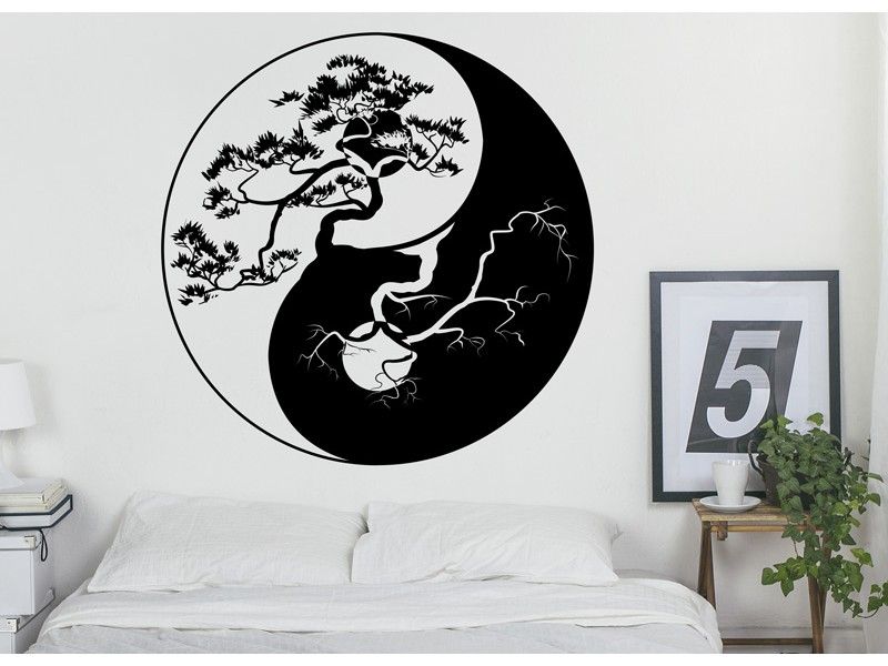 Autocolante de parede Árvore da vida Yin-Yang