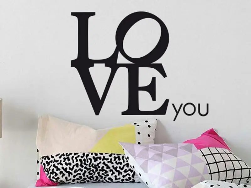 Autocolante Love you Design résultat en situation gros plan Autocolante Love you Design