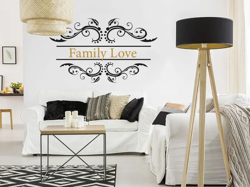 Sticker mural Autres Textes Ornement Baroque Personnalisable résultat en situation Sticker Ornement Baroque Personnalisable