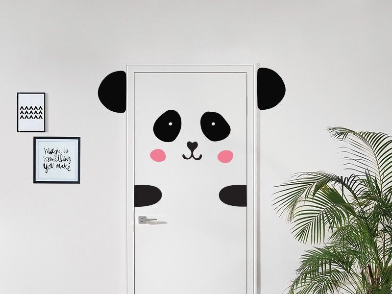 Autocolante de parede Panda na Porta