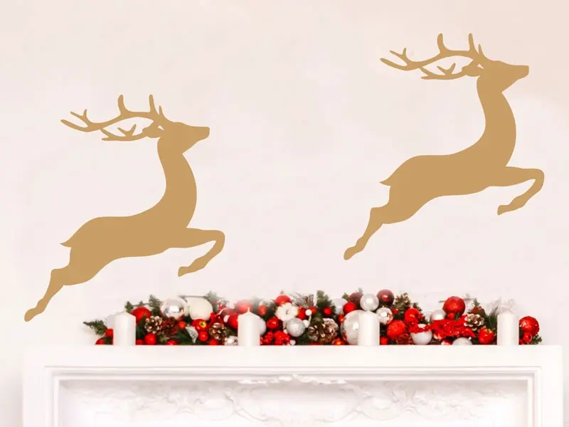 Sticker mural Sur la Terre Pack 2 Cerfs résultat en situation gros plan Sticker Pack 2 Cerfs