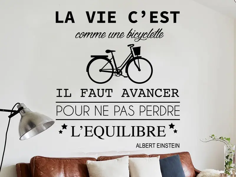 Sticker mural Citations d'Auteur Citation La vie Albert Einstein résultat en situation gros plan Sticker Citation La vie Albert Einstein