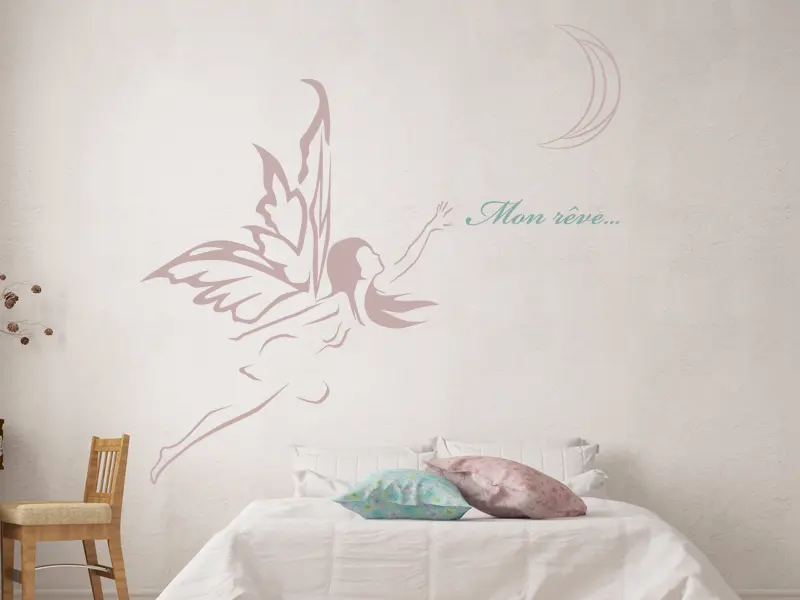 Sticker mural Féerique Fée des Rêves résultat en situation Sticker Fée des Rêves