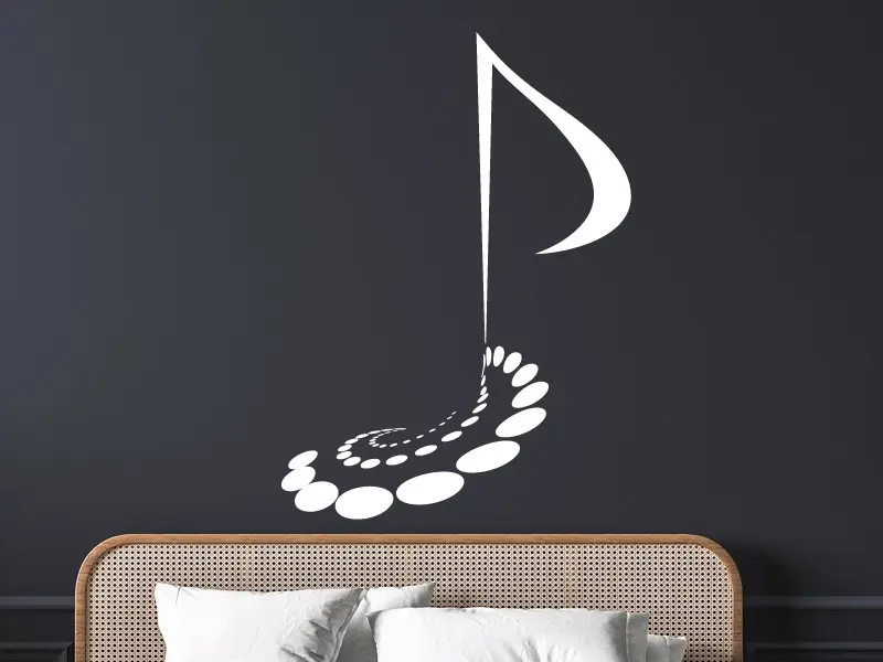 Sticker mural Partitions & Notes Note de musique Design résultat en situation gros plan Sticker Note de musique Design