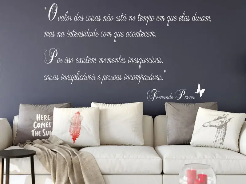 Sticker mural Citations d'Auteur Citação Fernando Pessoa résultat en situation Sticker Citação Fernando Pessoa