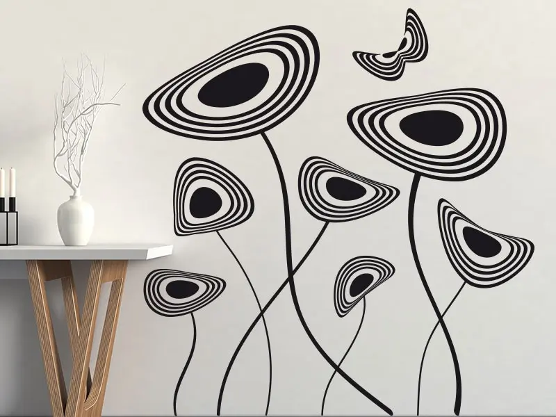 Sticker mural Stickers muraux fleurs Fleurs Design 2 résultat en situation gros plan Sticker Fleurs Design 2