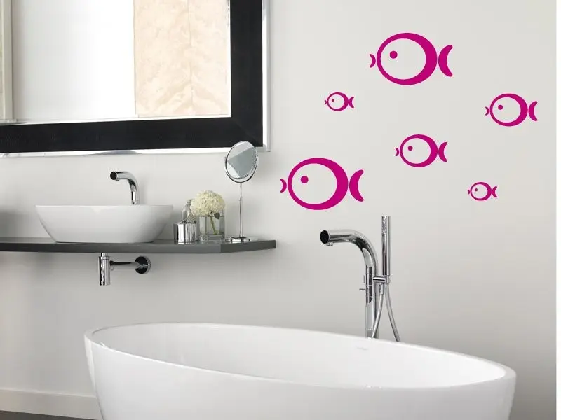 Sticker mural Pack Poissons résultat en situation Sticker mural Pack Poissons résultat en situation