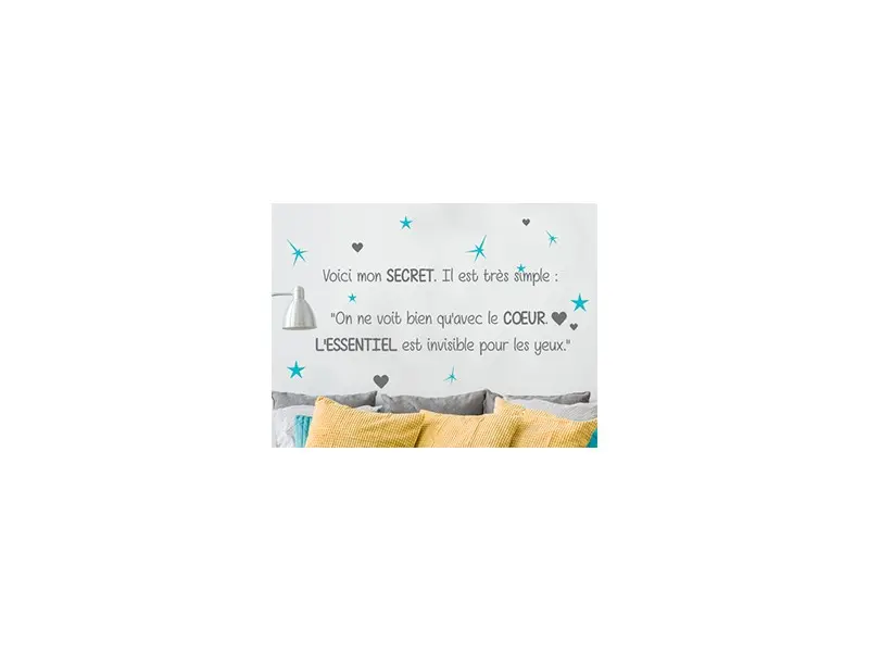 Sticker mural Petit Prince Citation Petit Prince 5 résultat en situation gros plan Sticker Citation Petit Prince 5