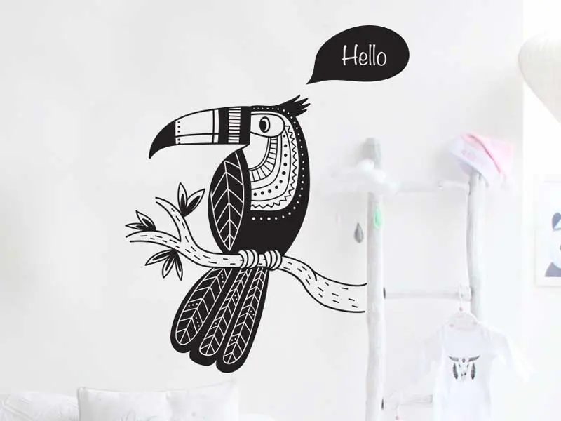 Sticker mural Animaux Toucan Perroquet résultat en situation gros plan Sticker Toucan Perroquet