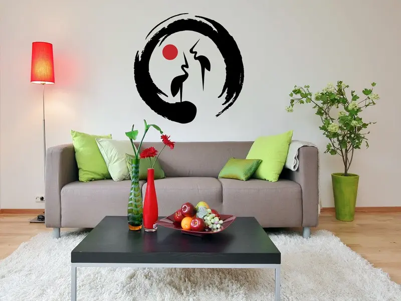 Sticker mural Stickers Oiseaux Yin-Yang Feng Shui Oiseau résultat en situation Sticker Yin-Yang Feng Shui Oiseau