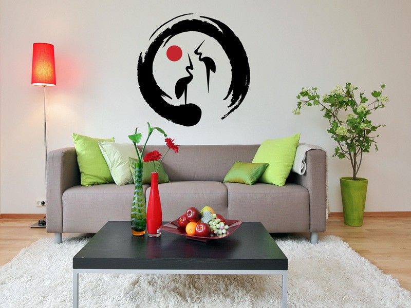 Sticker mural Yin-Yang Feng Shui Oiseau résultat en situation