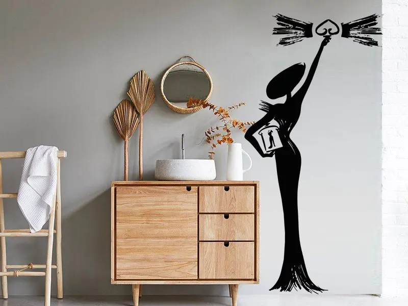 Sticker mural Stickers WC & Salle de bain La Petite Robe Noire Guerlain 5 résultat en situation Sticker La Petite Robe Noire Guerlain 5