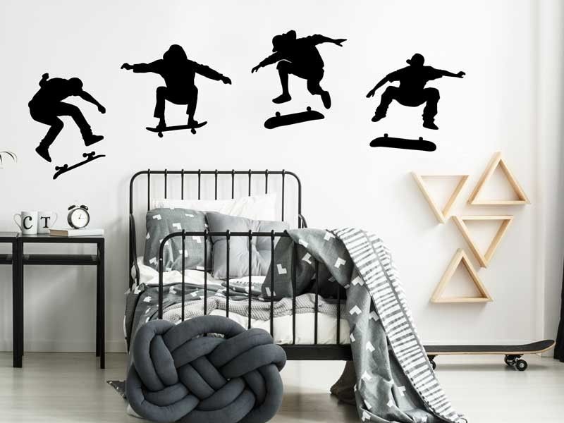 Sticker mural Pack 4 Skateurs 3 résultat en situation