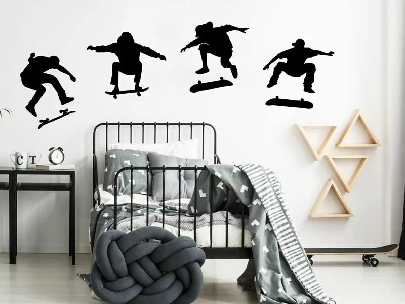 Sticker mural Skate & Ride Pack 4 Skateurs 3 résultat en situation Sticker Pack 4 Skateurs 3