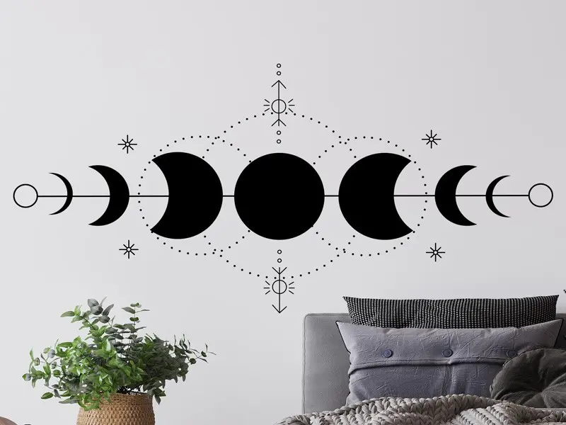 Sticker mural Symboles et Figures Phase de la lune Esotérique résultat en situation gros plan Sticker Phase de la lune Esotérique