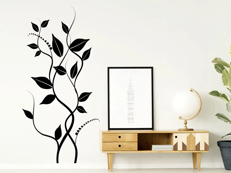 Sticker mural Stickers muraux fleurs Floral 7 résultat en situation Sticker Floral 7