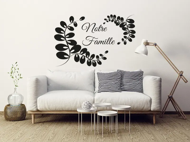 Sticker mural Floral texte personnalisé 5 résultat en situation