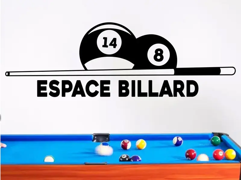 Autocolante Bilhar - Snooker com texto personalizável résultat en situation gros plan Autocolante Bilhar - Snooker com texto personalizável