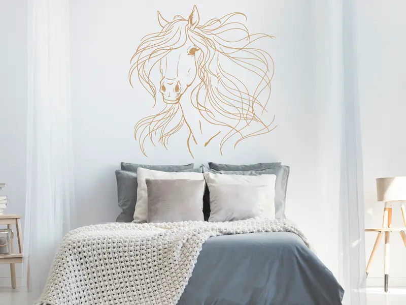 Sticker mural Sur la Terre Cheval Elegant résultat en situation Sticker Cheval Elegant