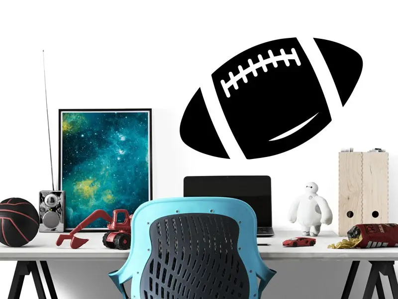 Sticker mural Ballon de Rugby 2 résultat en situation