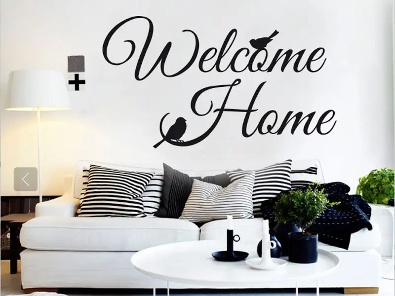 Sticker mural Autres Textes Welcome Home résultat en situation Sticker Welcome Home