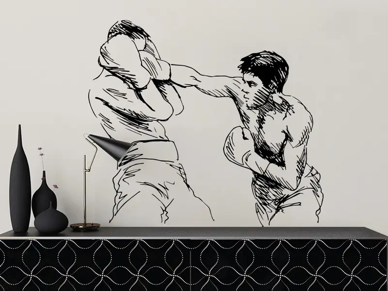 Autocolante de parede Combate de boxe Autocolante de parede Combate de boxe