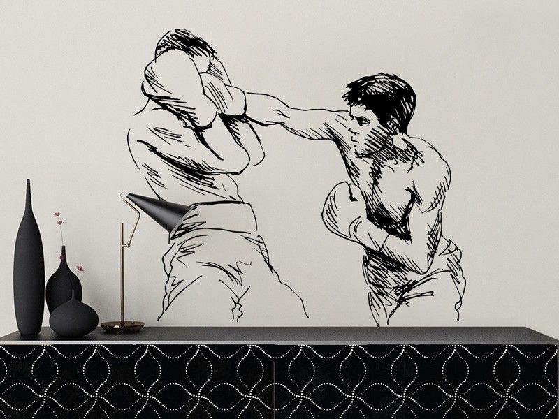 Sticker mural Combat de boxe résultat en situation