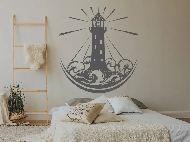 Autocolante de parede Farol e mar tempestuoso Autocolante de parede Farol e mar tempestuoso
