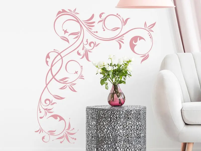 Sticker mural Stickers muraux fleurs Ornement Floral 4 résultat en situation gros plan Sticker Ornement Floral 4