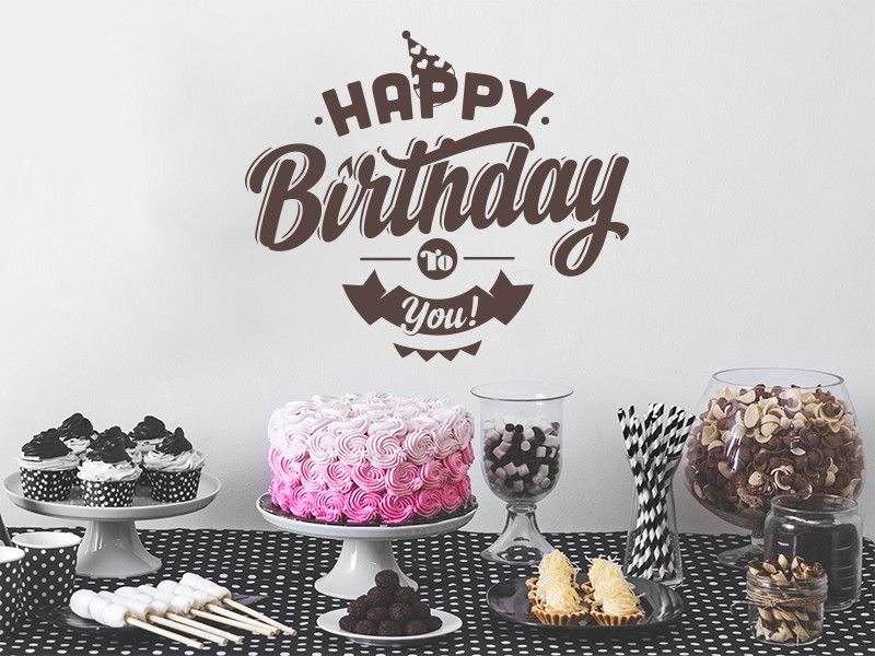 Autocolante de parede Happy Birthday