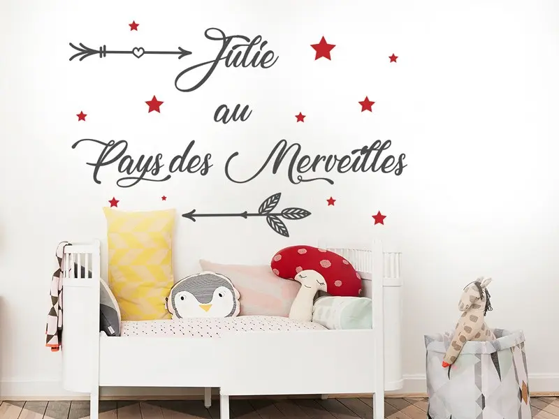 Sticker mural Prénom Au Pays des Merveilles résultat en situation