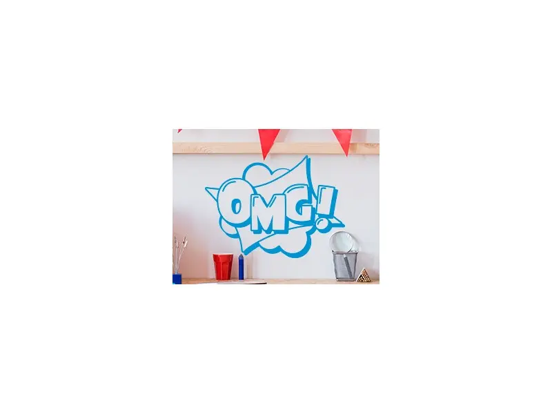 Autocolante Pop Art BD OMG! résultat en situation gros plan Autocolante Pop Art BD OMG!
