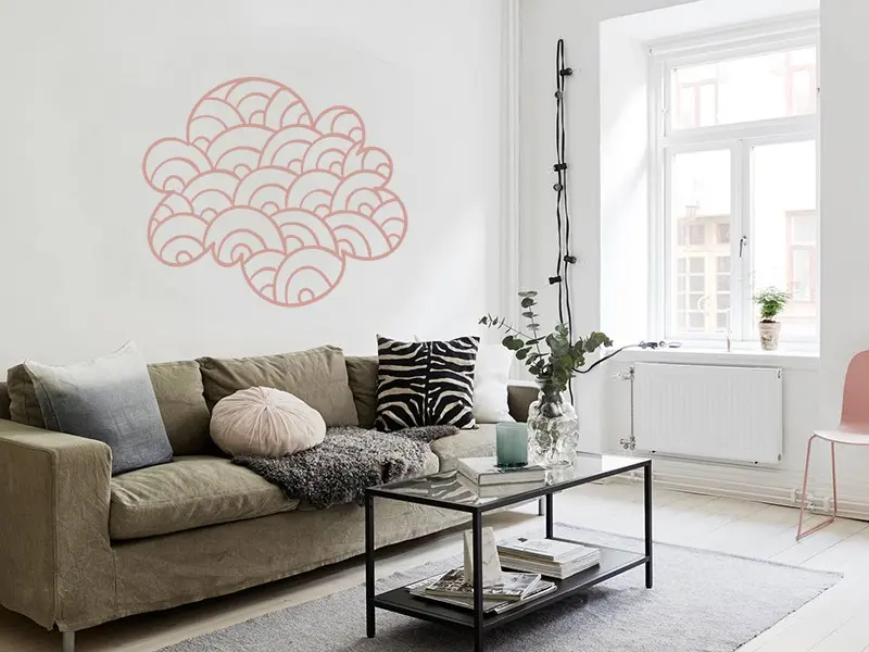 Sticker mural Nuage Abstrait 3 résultat en situation Sticker mural Nuage Abstrait 3 résultat en situation