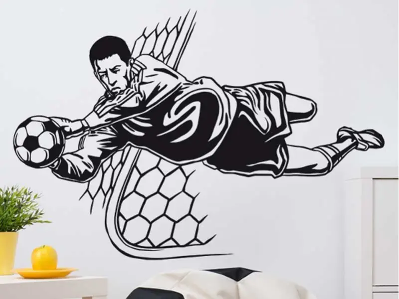 Sticker mural Football Gardien de Foot résultat en situation gros plan Sticker Gardien de Foot