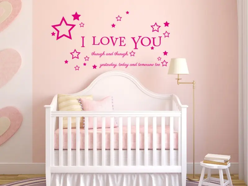 Sticker mural Citations “ I Love You ” résultat en situation Sticker “ I Love You ”