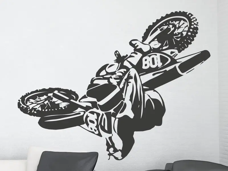 Sticker mural Auto & Moto Moto Cross Freestyle 2 résultat en situation gros plan Sticker Moto Cross Freestyle 2