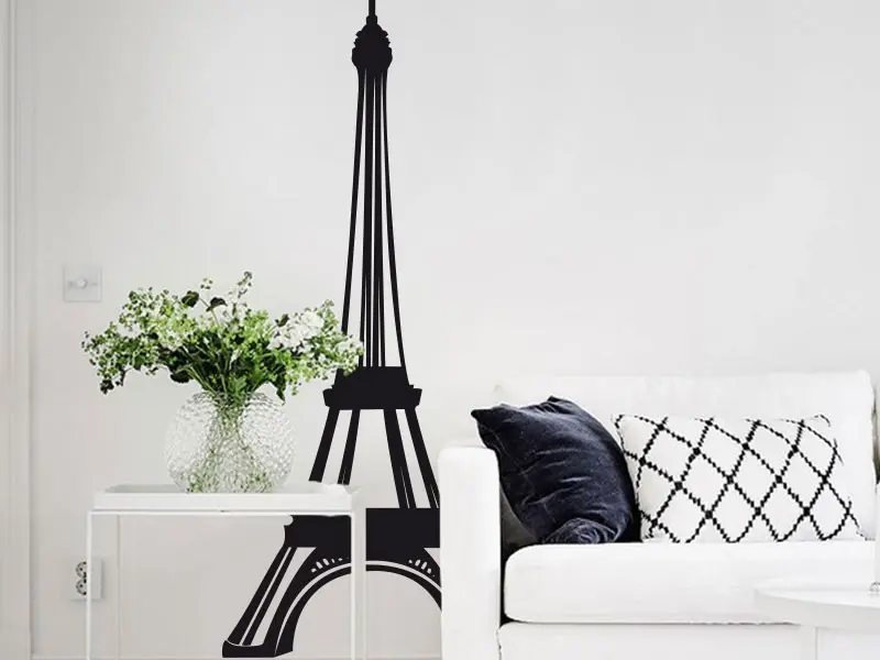 Sticker mural Emblèmes - Capitales Tour Eiffel Soft résultat en situation gros plan Sticker Tour Eiffel Soft