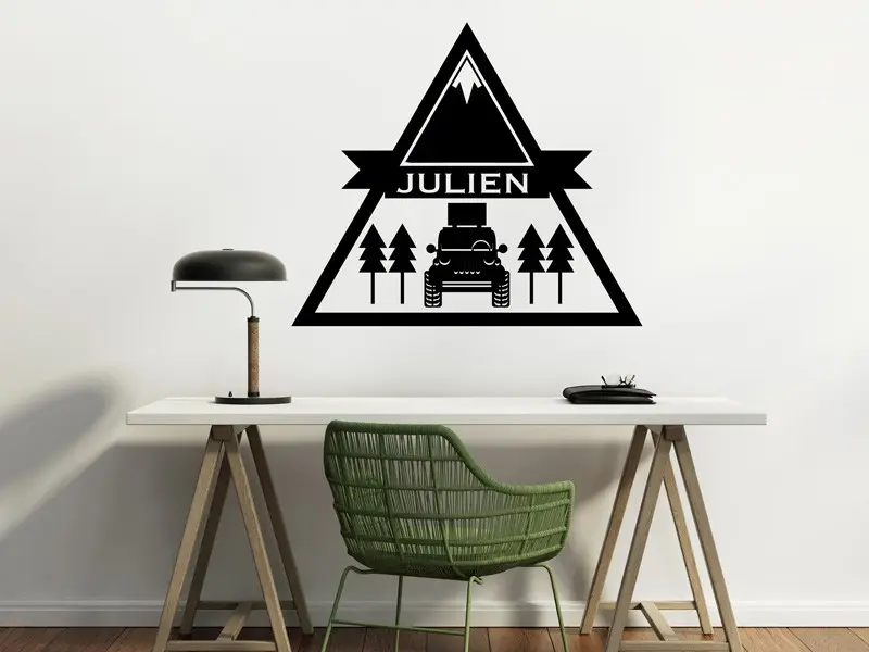 Sticker mural Auto & Moto 4X4 personnalisable résultat en situation Sticker 4X4 personnalisable