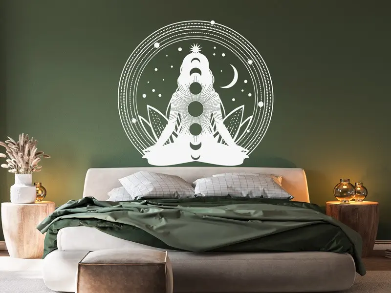 Sticker mural Stickers muraux fleurs Fleur de Lotus Méditation résultat en situation Sticker Fleur de Lotus Méditation