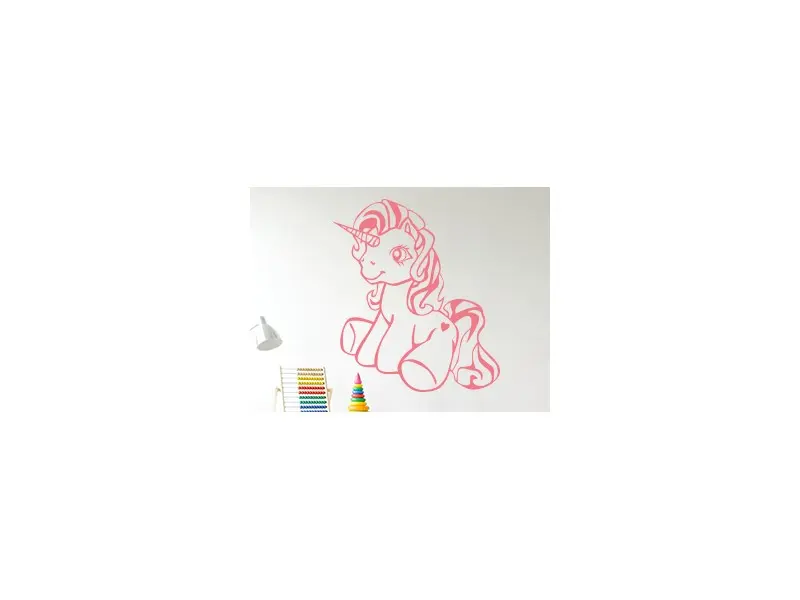 Sticker mural Animaux Licorne résultat en situation gros plan Sticker Licorne
