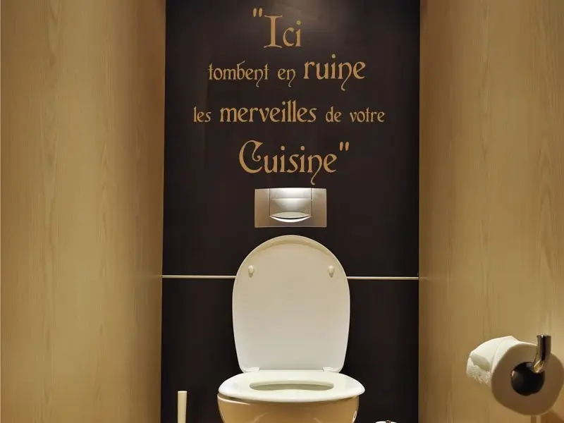 Sticker mural Texte WC résultat en situation