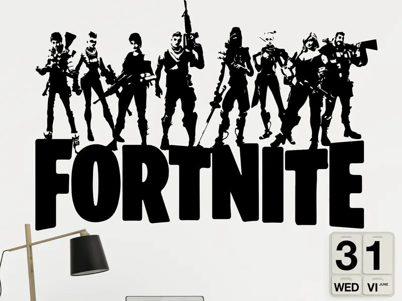 Sticker mural Autres jeux Fortnite résultat en situation gros plan Sticker Fortnite