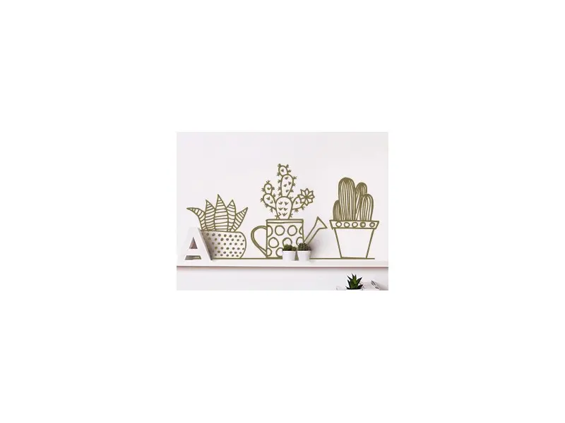 Sticker mural Cactus Pack Cactus Arrosoir résultat en situation gros plan Sticker Pack Cactus Arrosoir