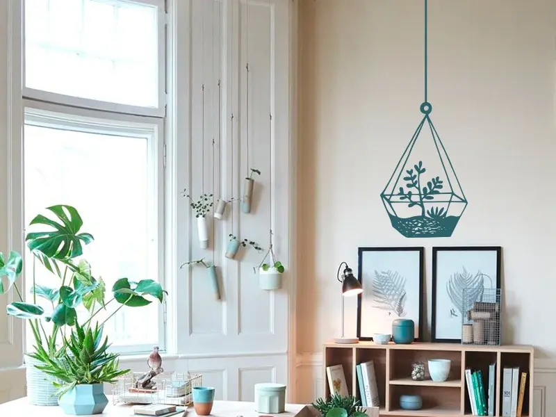 Sticker mural Cactus Cactus Suspendu résultat en situation Sticker Cactus Suspendu