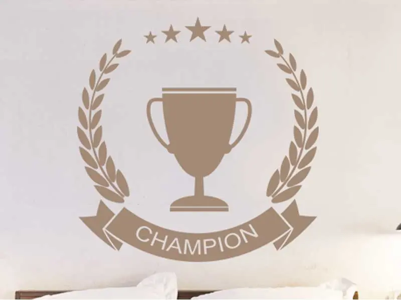 Sticker mural Football Trophée de Foot résultat en situation gros plan Sticker Trophée de Foot